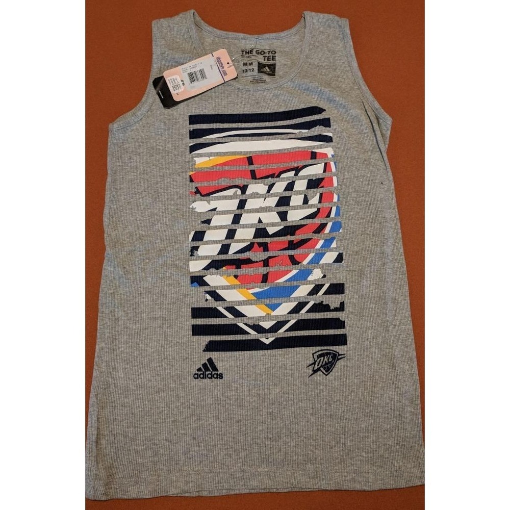 Adidas Boy's Medium 12/14 OKC Thunder A-Shirt Tank Top Tee T-Shirt NEW